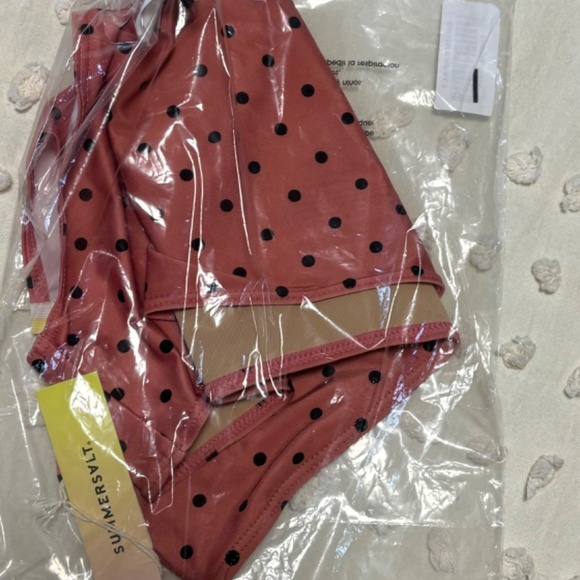 Summersalt Ruffle Plunge Polka Dot Bikini Size 12 - Picture 3 of 6